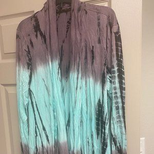 Lightweight Tie-Dye Cardigan Plus Size